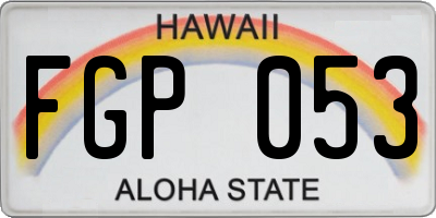 HI license plate FGP053