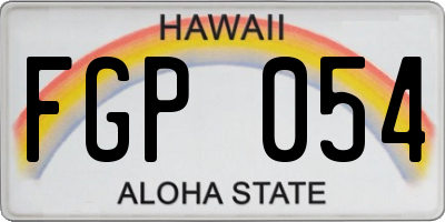 HI license plate FGP054