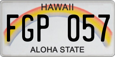 HI license plate FGP057