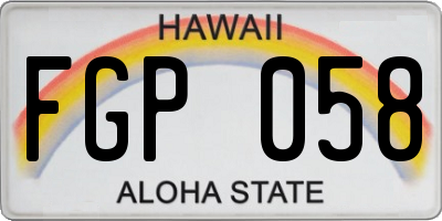 HI license plate FGP058