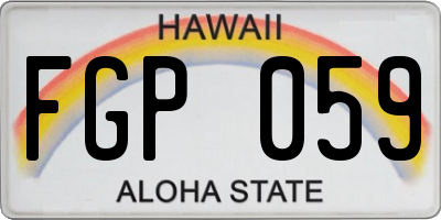 HI license plate FGP059