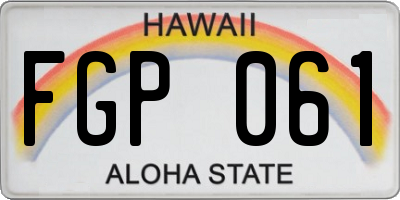 HI license plate FGP061