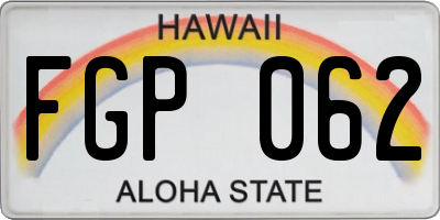 HI license plate FGP062