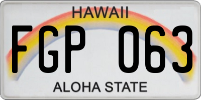 HI license plate FGP063