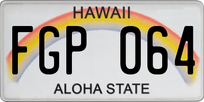 HI license plate FGP064