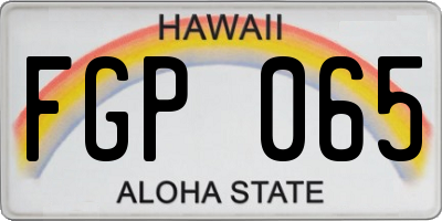 HI license plate FGP065