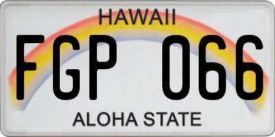 HI license plate FGP066