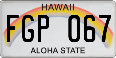 HI license plate FGP067