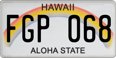HI license plate FGP068