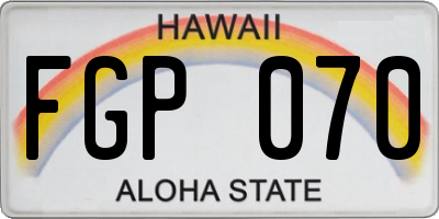 HI license plate FGP070