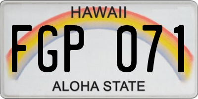 HI license plate FGP071