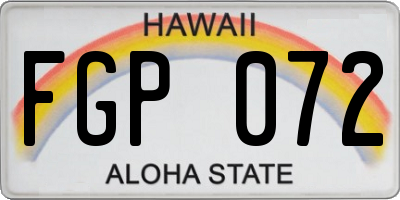 HI license plate FGP072