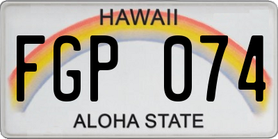 HI license plate FGP074