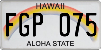 HI license plate FGP075