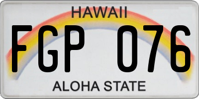 HI license plate FGP076