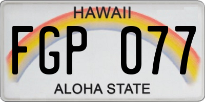 HI license plate FGP077