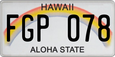 HI license plate FGP078