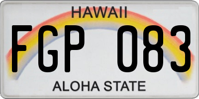 HI license plate FGP083