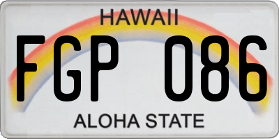 HI license plate FGP086