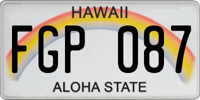 HI license plate FGP087