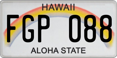HI license plate FGP088