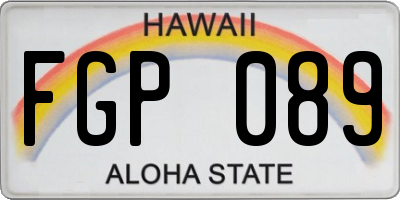 HI license plate FGP089