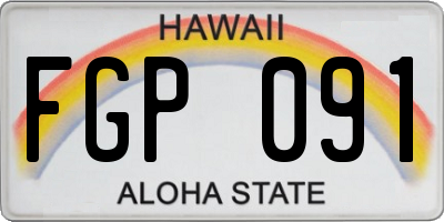 HI license plate FGP091