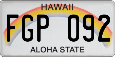 HI license plate FGP092