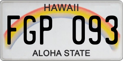 HI license plate FGP093