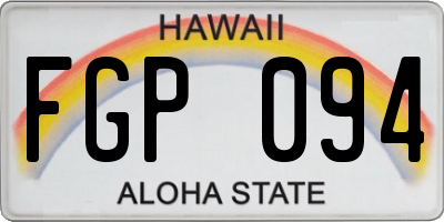 HI license plate FGP094