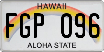 HI license plate FGP096