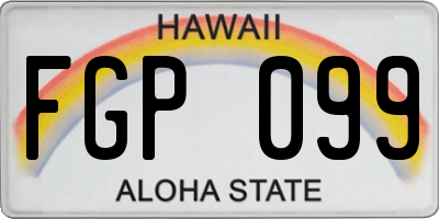 HI license plate FGP099