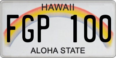HI license plate FGP100