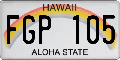 HI license plate FGP105