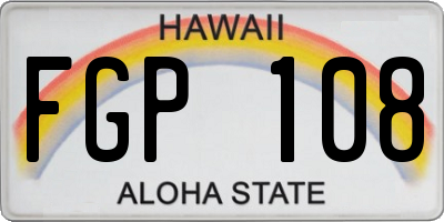 HI license plate FGP108