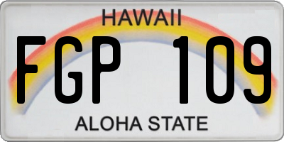 HI license plate FGP109