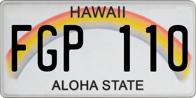 HI license plate FGP110