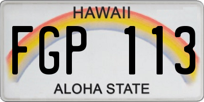 HI license plate FGP113