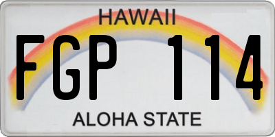 HI license plate FGP114