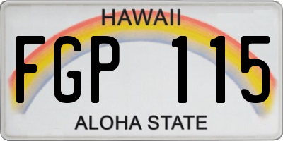 HI license plate FGP115