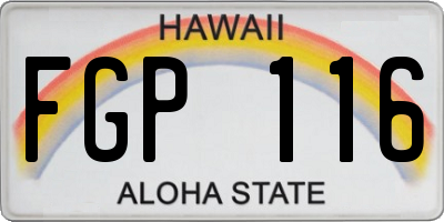 HI license plate FGP116