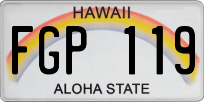 HI license plate FGP119