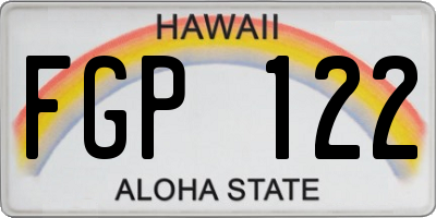 HI license plate FGP122