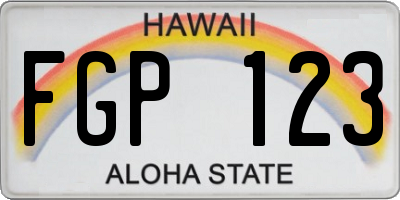 HI license plate FGP123
