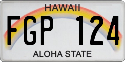 HI license plate FGP124