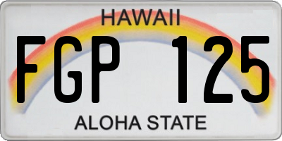 HI license plate FGP125
