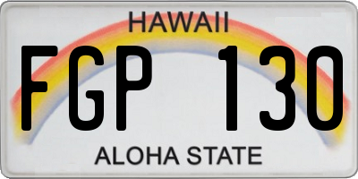 HI license plate FGP130