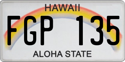 HI license plate FGP135