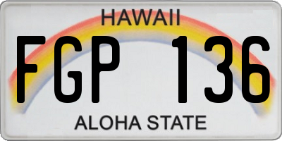 HI license plate FGP136