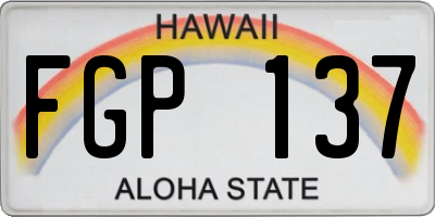 HI license plate FGP137